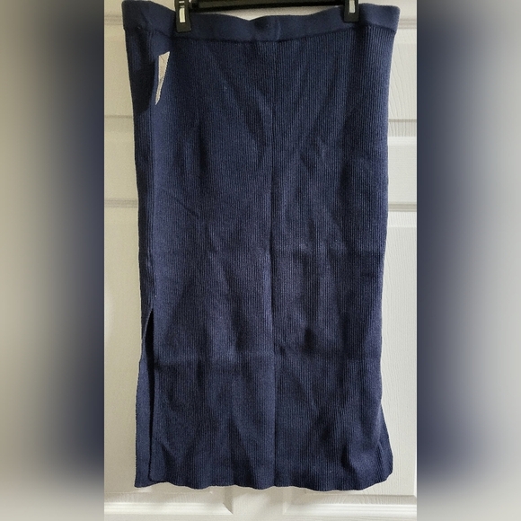 NWT-Lane Bryant-Navy Blue,Side Split,Midi Length Skirt-Size 20 - Picture 1 of 7